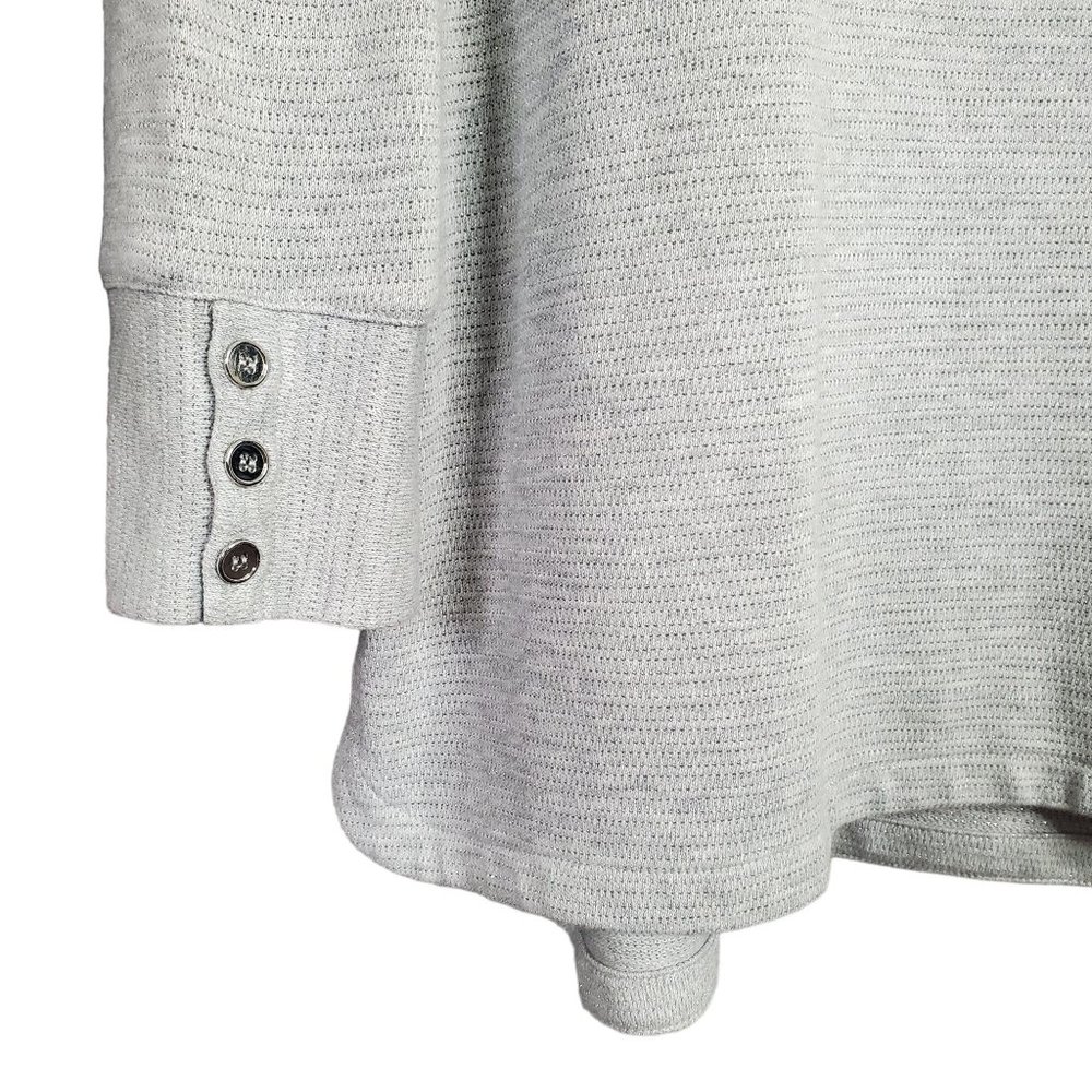 Talbots Size 2X Shirt Button Cuff Sparkle Knit Tunic Silver Gray Shimmer - Picture 7 of 9